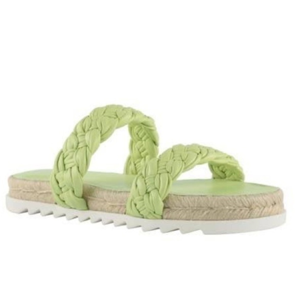 Marc Fisher sandals shoes Jaimee sandals with leather braided straps- green  6.5